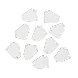 Polygon Sew On Transparent Rhinestones, Clear Acrylic Pieces, with Holes for Costume Evening Dresses Clothing Wedding Dress Decoration, Polygon, 19.5x24.5x1mm, Hole: 1mm