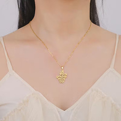 Золотой 304 ожерелья с кулоном в виде религиозной буквы из нержавеющей стали, золотые, 17.72 дюйм (45 см)