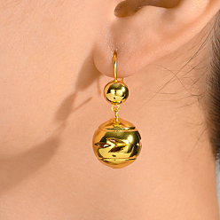 Золотой Винтажные полые круглые латунные серьги-кольца, золотые, 32x15 мм