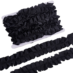 Schwarz 2Beutel aus Polyester-Knittergazeband, Kleidungszubehör, Schwarz, 1-5/8 Zoll (40 mm), ca. 5.00 Yards (4.57 m)/Beutel