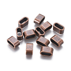 Красная Медь Тибетские слайдер стиль завораживает для кожаный браслет решений, без кадмия, без никеля и без свинца, прямоугольные, красная медь, 13x7x7 мм, отверстие : 5 мм