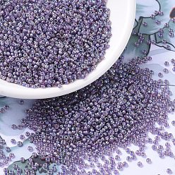 (RR360) Lined Light Amethyst AB Миюки круглые бусины рокайль, японский бисер, (rr 360) лайнер светлый аметист ab, 11/0, 2x1.3 мм, Отверстие: 0.8 мм, о 1100 шт / бутылка, 10 г / бутылка