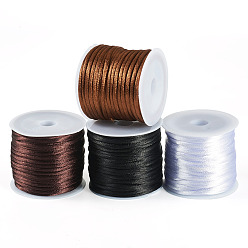 Couleur Mélangete 4 rouleaux 4 couleurs cordons en nylon satin queue de rat, fils de perles pour la fabrication de bracelets et de bijoux, nœud chinois, macramé, couleur mixte, 2mm, environ 10.93 yards (10m)/rouleau