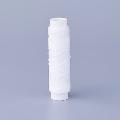 Белый Круглый вощеный полиэстеровый витой шнур, микро шнур макраме, для кожаных проектов, переплетное дело, белые, 0.55 мм, около 32 ярдов (30 м/рулон)