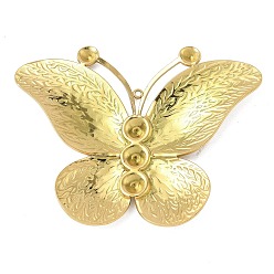 Настоящее золото 18K 304 из нержавеющей стали настройки горный хрусталь большой кулон, бабочки прелести, ионное покрытие (ip), реальный 18 k позолоченный, пригодный для стразов 4.5 мм, 53x67.5x3.5 мм, отверстие : 1.6 мм
