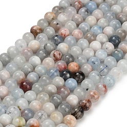 Аквамарин Природные Аквамарин бисер нитей, круглые, сгладить, 6.5 мм, отверстие : 0.8 мм, около 60 шт / нитка, 14.96'' (38 см)