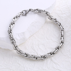 Нержавеющая Сталь Цвет Браслеты из нержавеющей стали с цепочкой для мужчин и женщин, цвет нержавеющей стали