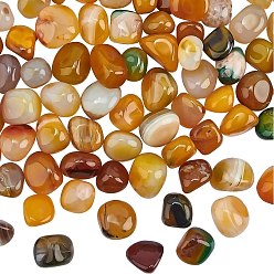Mixed Color Natural Agate, Undrilled/No Hole Beads, Dyed, Tumbled Stone, Vase Filler Gems, Nuggets, Mixed Color, 15~25mm, about 90pcs/box