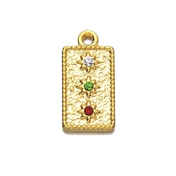 Rectangle Из нержавеющей стали горный хрусталь подвески, прямоугольные, 19x8 мм