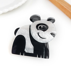 Панда Акриловые коготь заколки, чёрные, панда, 64x54 мм