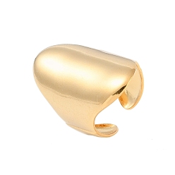 Настоящее золото 18K 304 открытые манжеты из нержавеющей стали, овальное широкое кольцо для женщин, реальный 18 k позолоченный, 31 мм, регулируемый