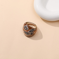 Белый Стеклянные кольца для пальцев в стиле дуньхуан, белые, внутренний диаметр: 18 мм