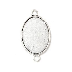 Античное Серебро Старинное серебро тибетский стиль сплава параметров соединителя плоский овал кабошон, без кадмия и без свинца, лоток : 25x18 мм, 36x21x2 мм, Отверстие : 2 мм , около 454 шт / 1000 г