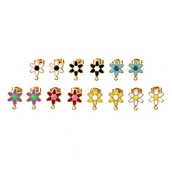 (52) Непрозрачная лаванда 304 фурнитура для серег с эмалью из нержавеющей стали., с петлей и ушными гайками / серьгами, цветок, разноцветные, 12.5x9 мм, отверстие : 1 мм, штифты : 0.8 мм