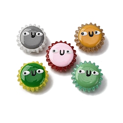 (52) Непрозрачная лаванда Бусины из стеклянной эмали, окрашенные методом запекания, бусины ручной работы, подсолнечник с плоским круглым, разноцветные, 15.5x7.5 мм, отверстие : 1.2 мм