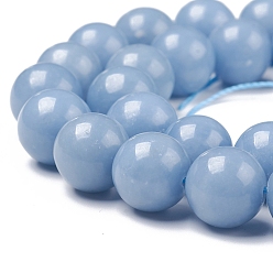 Angelite Natural Angelite Beads Strands, Round, 12mm, Hole: 1mm, about 34pcs/strand, 15.91 inch(40.5cm)