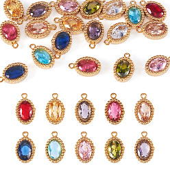 (52) Непрозрачная лаванда 20 шт. 10 цвета 304 подвески из нержавеющей стали с микропаве из кубических цирконий, реальный 18 k позолоченный, овальные амулеты, разноцветные, 10.5x6.5x3 мм, отверстие : 0.8 мм, 2 шт / цвет