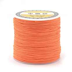 Dark Orange Polyester Cords, Dark Orange, 0.8mm, about 131.23~142.16 yards(120~130m)/roll