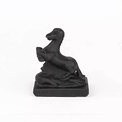 Лошадь Натуральный обсидиан двенадцать знаков зодиака украшения украшения, лошадь, 65x54x40 мм