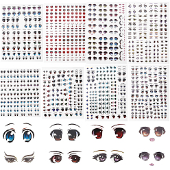 (52) Непрозрачная лаванда 8 листы 8 стили узор глаз керамика глина вода переводная бумага, переводные декали под глазурью, для куклы своими руками, разноцветные, трансферная бумага: 2~13x1~21мм, 1 лист / стиль