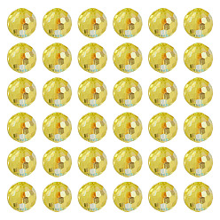 Зелено-Желтый 80стеклянные бусины с цветным покрытием AB, граненые круглые, зеленый желтый, 10x9 мм, отверстие : 1.5 мм