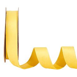 Yellow Double Side Velvet Ribbon, Flat, Yellow, 1 inch(25mm), about 10.00 Yards(9.14m)/Roll