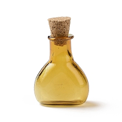 (932FM) Темно-синий аква-матовый с подкладкой Миниатюрные стеклянные бутылки, с пробками, пустые бутылки желаний, для аксессуаров для кукольного домика, изготовление ювелирных изделий, темно-золотистые, 11x21x30 мм