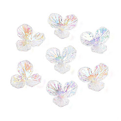 Прозрачный АВ Акриловые колпачки для бусин с УФ-покрытием и радужным покрытием, радужный, ясно AB, 27.5~28x29.5x8.5 мм, отверстие : 2 мм