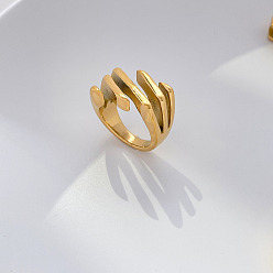 Другие 304 палец кольца из нержавеющей стали, золотые, размер США 7 (17.3 мм)