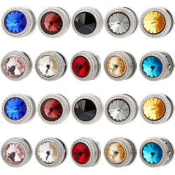 (52) Непрозрачная лаванда 20шт. 2 пакеты 10 цвета, застежки для значков из полипропиленового пластика, плоско-круглые, со стразами, разноцветные, 11.5 мм, 10 шт / пакет