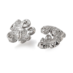 Platinum Brass Cuff Earrings, Chinese Knot, Platinum, 9x5.5x6.5mm