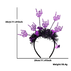 Skeleton Хэллоуин тема блестящий пластиковый ободок для волос, для украшения вечеринок, скелет, 300x290 мм