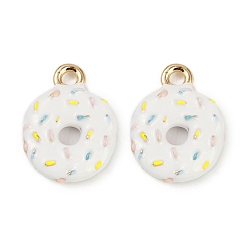 Donut Сплав эмали прелести, золотые, пончик, 14x10.5x2.7 мм, отверстие : 1.6 мм