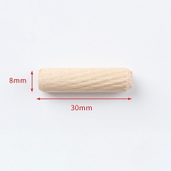 Античный Белый Деревянные рифленые штифты Schima, старинный белый, 30x8 мм