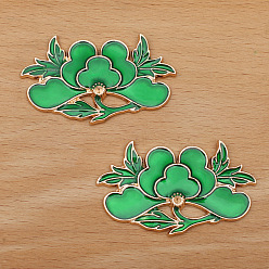 Light Gold Сплав эмали кабошоны, цветок, золотой свет, 50x30 мм, 20 шт / комплект