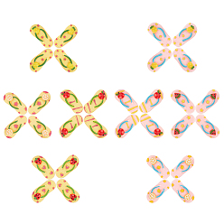 Mixed Color Opaque Resin Cabochons, Slipper with Mixed Fruit, Mixed Color, 30.5x13.5x7.5mm, 8 Style, 4pcs/sty, 32pcs/box
