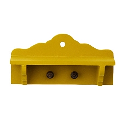 (932FM) Темно-синий аква-матовый с подкладкой Мини деревянная вешалка, аксессуары для кукольного домика с микро-ландшафтом, притворяясь опорными украшениями, темно-золотистые, 107x55x32 мм