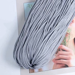 Rauch weiss Polyester-Hohlgarn zum Häkeln, Eisleinen-Seidenhandstrickgarn mit leichtem Körper, Sommersonnenhutgarn für DIY coole Hutschuhe, Taschenkissen, Rauch weiss, 3 mm, ca. 218.72 Yards (200 m)/Knüll