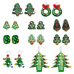 (52) Непрозрачная лаванда 20шт 10 стили рождественская тематика бусины ручной работы лэмпворк, рождественская елка, венок и колонна, разноцветные, 16.5~49x14.5~38x4~14 мм, отверстие : 1.2~2 мм, 2 шт / стиль