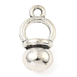 Antique Silver Tibetan Style Alloy Pendants, Ring, Antique Silver, 17x9x6mm, Hole: 1.8mm, about 625pcs/1000g