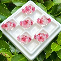 Светло-Вишневый Непрозрачные акриловые бусины, бусины ручной работы, круглая с цветком, светло-вишневый, 18 мм, отверстие : 3 мм