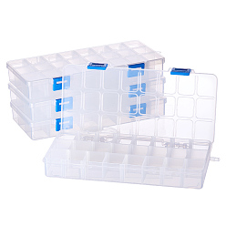 White Organizer Storage Plastic Boxes, Rectangle, White, 21.8x11x3cm, compartment: 3x2.5cm, 24 compartment/box