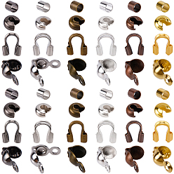 Mixed Color DIY Findings Kits, including Iron Crimp Beads and Bead Tips, Brass Crimp Beads and Wire Guardian, Mixed Color, 8x4mm, Hole: 1.5mm