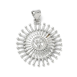 Плоский Круглый Латунные подвески, платина, плоско-круглые, 25x22x3 мм, отверстие : 5x3.5 мм