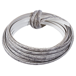 Light Grey 10M Plastic Imitation Rattan Wicker, Solid Weaving Material, for DIY, Furniture Knitting, Flat, Light Grey, 8x1.5mm