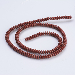 Red Jasper Natural Red Jasper Beads Strands, Rondelle, 4.5~5x2~2.5mm, Hole: 0.8mm, about 162~166pcs/strand, 15.1  inch~15.3 inch(38.5~39cm)