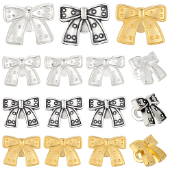 (52) Непрозрачная лаванда 120шт 3 цвета сплава разделительные бусины, бантом, разноцветные, 9x11x7 мм, отверстие : 3 мм, 40 шт / цвет