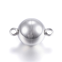 Нержавеющая Сталь Цвет Устойчивы к потускнению 304 магнитные застежки из нержавеющей стали с петлями, круглые, цвет нержавеющей стали, 22x14 мм, отверстие : 2.5 мм