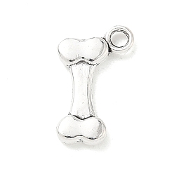 Другие Сплавочные подвески тибетского стиля, брелоки из серии "Собаки", античное серебро, кость, 16.5x10x2.5 мм, отверстие : 2 мм