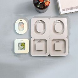 Бежевый Силиконовые формы для свечей своими руками, изготовление украшений, для изготовления свечей, плоские круглые с квадратным, бежевые, 175x170 мм
